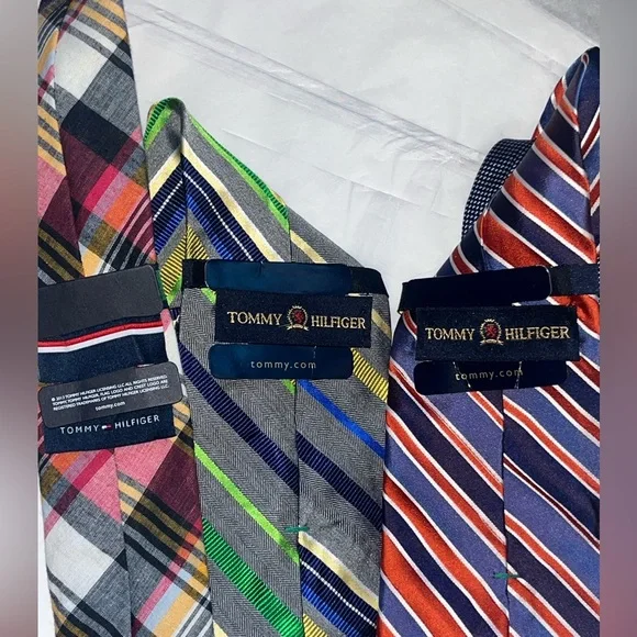Tommy Hilfiger Tie Bundle: 2 Silk 1 Cotton MSRP $120